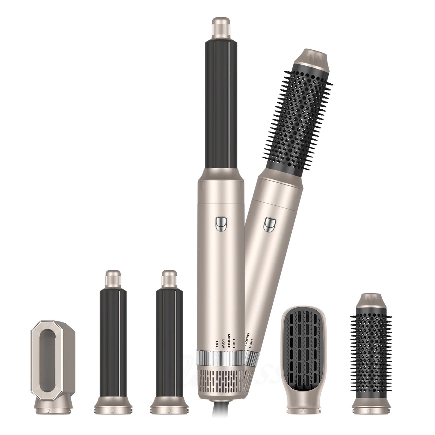 Professioneller Haartrockner 5-in-1 Haarstyler – Warmluftkamm, elektrische Heizbürste, Hochgeschwindigkeits-Föhn und Haarbürste