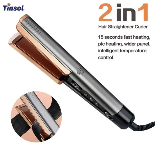 2 in 1 Hair Glätteisen - Föhn für Professional Haare Glätten