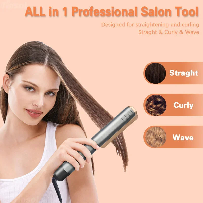 2 in 1 Hair Glätteisen - Föhn für Professional Haare Glätten