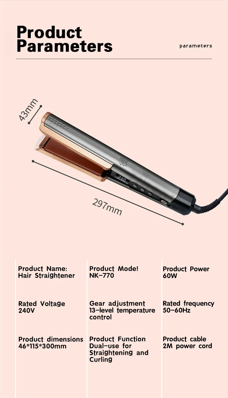 2 in 1 Hair Glätteisen - Föhn für Professional Haare Glätten