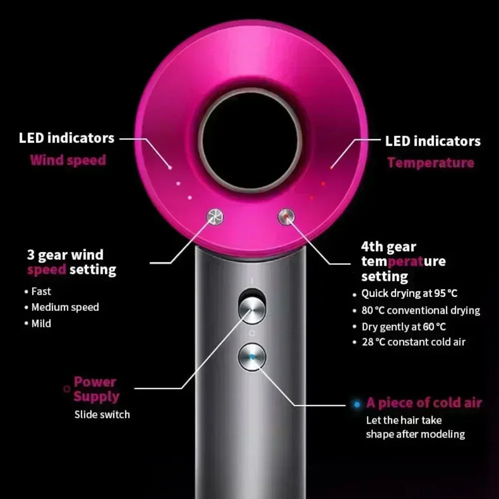 Ionen-Haartrockner mit Heiß- und Kaltluftfunktion – Leichtes 5-in-1-Profi-Styling-Tool für einfaches Föhnen